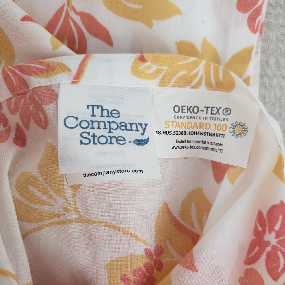 Pair of 2 The Company Store Standard Pillow Shams Cotton White Pink Peach Floral - Picture 3 of 8